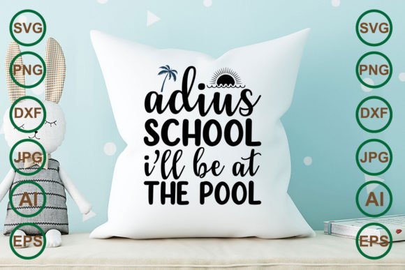 Adius School Ill Be at the Pool: A Fun Summer Embroidery Design