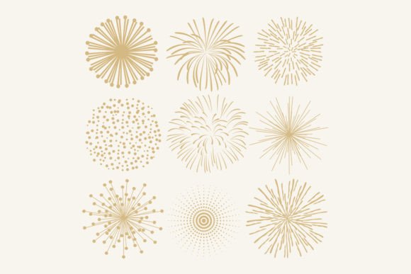 Golden Fireworks Bundle Svg: A Sparkling Embroidery Design