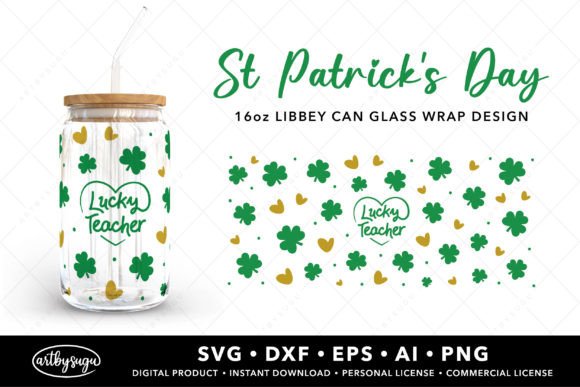 Lucky Teacher Can Glass Wrap SVG: A Closer Look