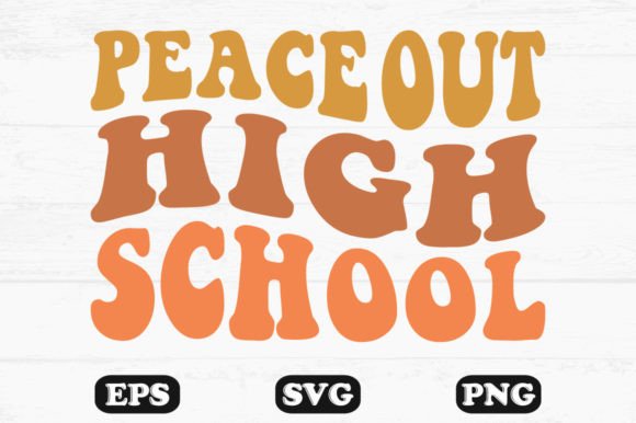 Peace out High School Retro Wavy T-shirt