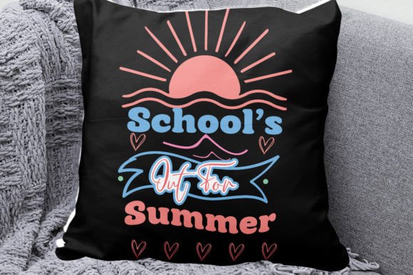 Retro School's Out Summer Embroidery SVG