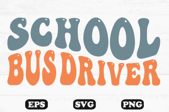 School Bus Driver Retro Wavy Svg T-shirt