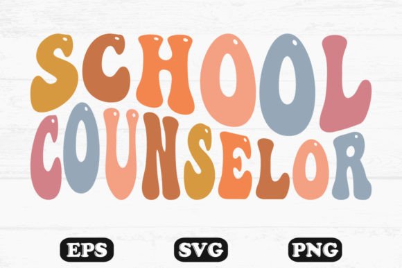 School Counselor Retro Wavy SVG PNG Review