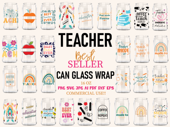 Teacher Libbey Can Glass Wrap: A Versatile Embroidery Design