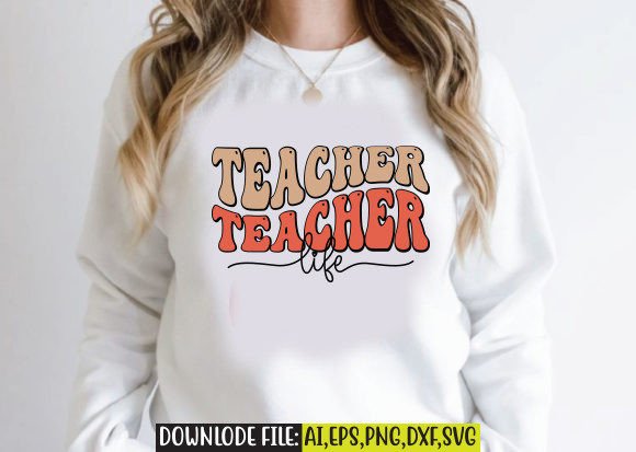 Teacher Life Retro Design: A Versatile Embroidery Choice